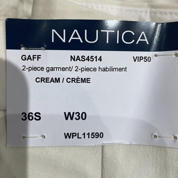 Nautica Modern Fit Stretch Cotton Cream 2 Piece Suit - NWT - Picture 9 of 9
